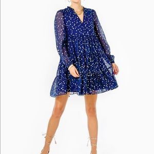 NWT LILLY PULITZER SARITA DRESS IN BLUE SZ0 (would fit 0-4)